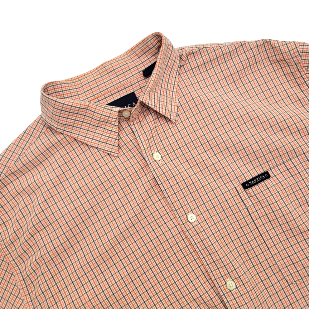 Nautica‎ Short Sleeve Button Down Mens Plaid Shirt Sz XL - Picture 2 of 9